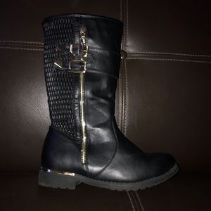 BLACK AND GOLD BOOTS
